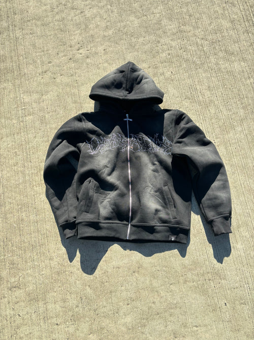Versatile Rhinestone Zip Up