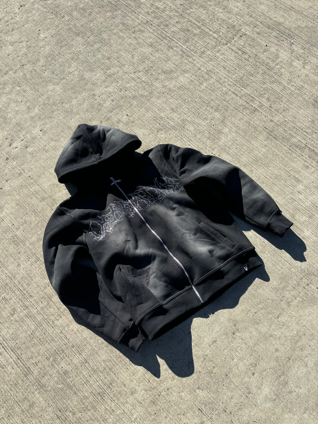Versatile Rhinestone Zip Up