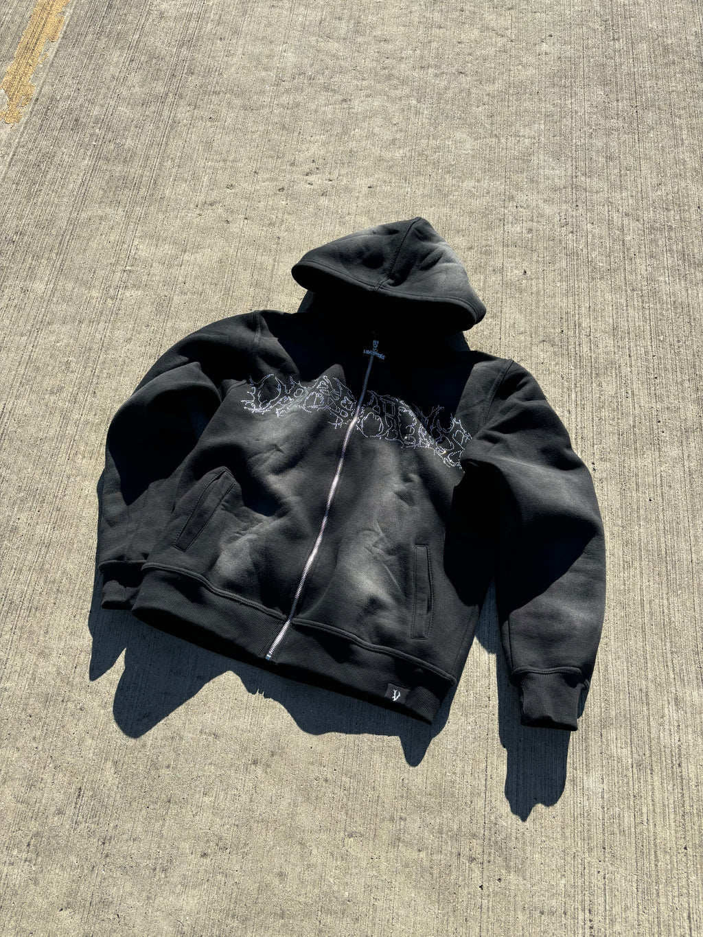 Versatile Rhinestone Zip Up